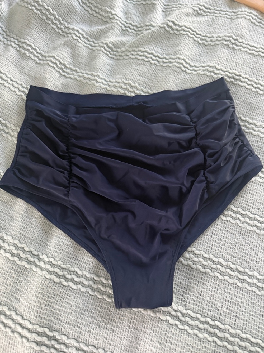 3XL Navy Swim Bottoms with Ruched Detail